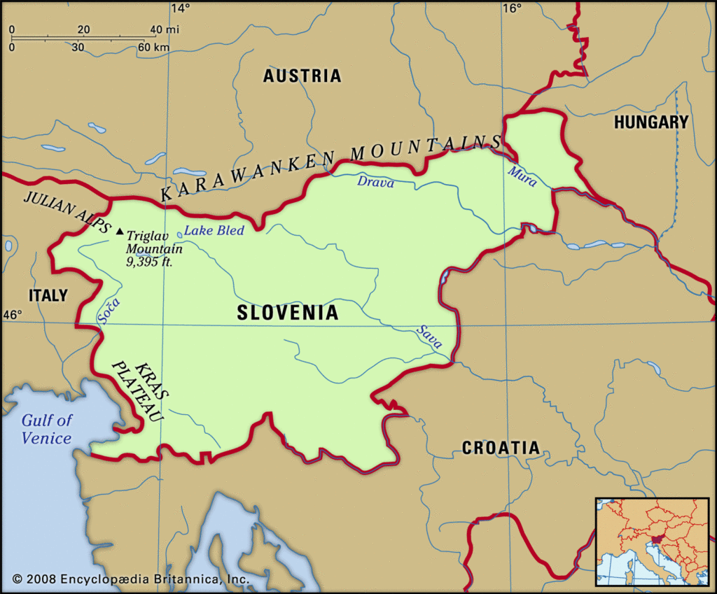 slovenia next to crotia and austria where slovenian language is spoken